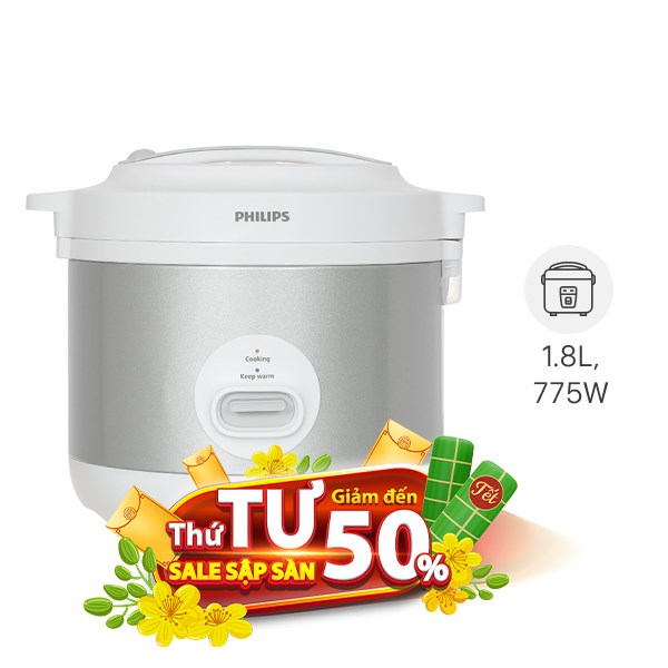 Nồi cơm nắp gài Philips 1.8 lít HD3008/30