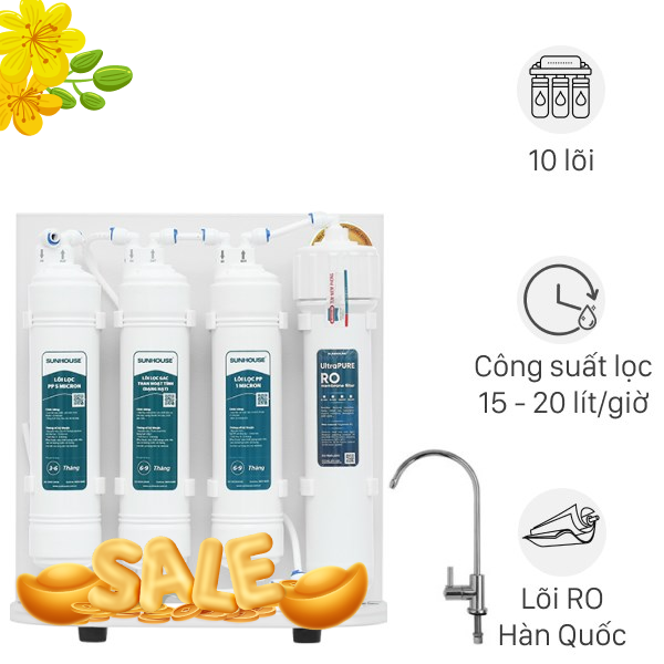 Máy lọc nước RO Hydrogen Sunhouse SHA8201KV