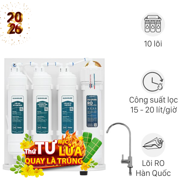 Máy lọc nước RO Hydrogen Sunhouse SHA8201KV