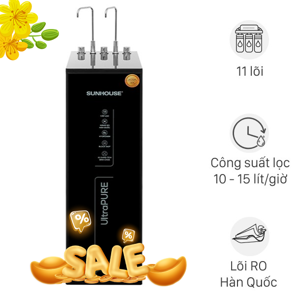 Máy lọc nước RO nóng nguội lạnh Hydrogen Sunhouse SHA76623KL