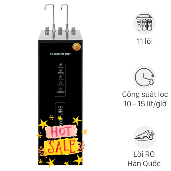 Máy lọc nước RO nóng nguội lạnh Hydrogen Sunhouse SHA76623KL