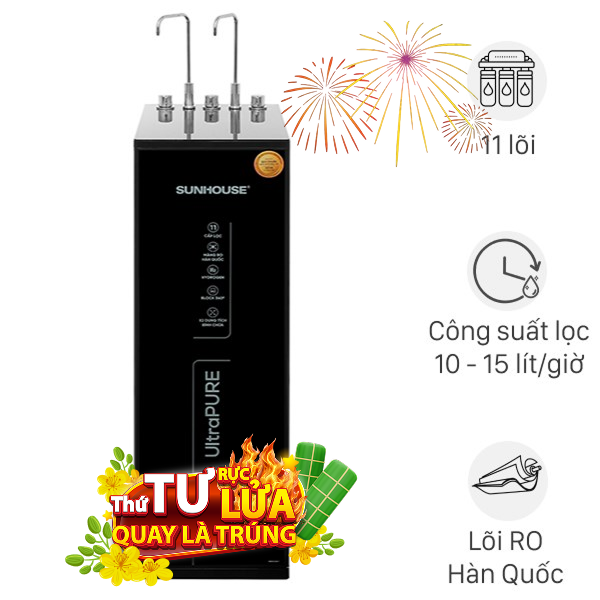 Máy lọc nước RO nóng nguội lạnh Hydrogen Sunhouse SHA76623KL