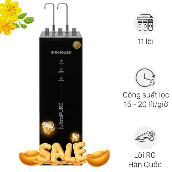 Máy lọc nước RO nóng nguội lạnh Hydrogen Sunhouse SHA76222KL