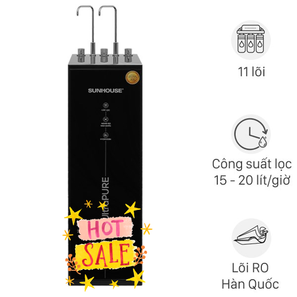 Máy lọc nước RO nóng nguội lạnh Hydrogen Sunhouse SHA76222KL