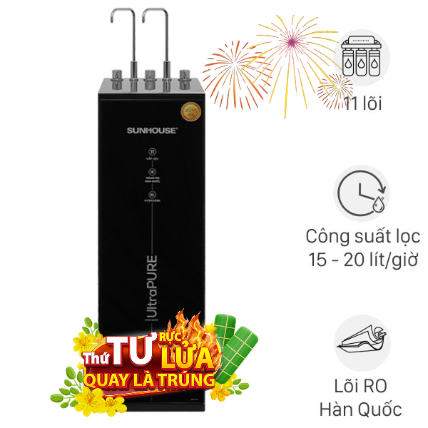 Máy lọc nước RO nóng nguội lạnh Hydrogen Sunhouse SHA76222KL