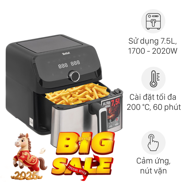 Nồi chiên không dầu Tefal 7.5 lít EY855D68