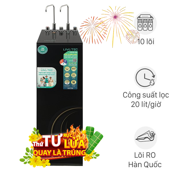Máy lọc nước RO nóng nguội lạnh Hydrogen Livotec 638