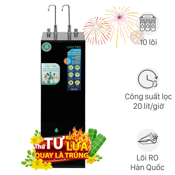 Máy lọc nước RO nóng nguội Hydrogen Livotec 635 10 lõi