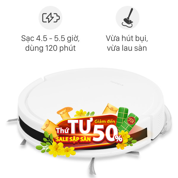 Robot hút bụi lau nhà Xiaomi Vacuum E5 - Trắng