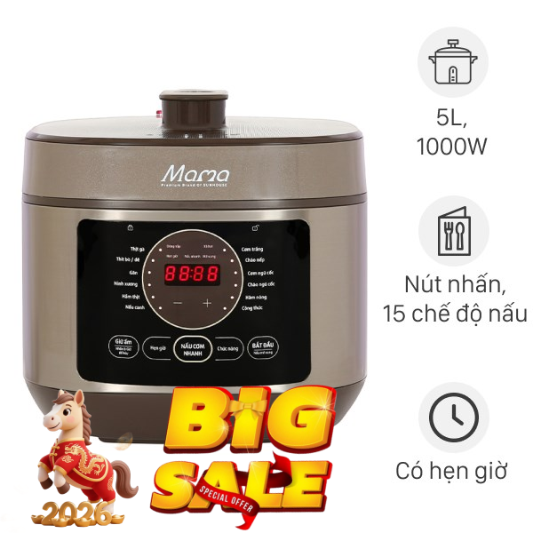 Nồi áp suất điện Sunhouse 5 lít SHD1580