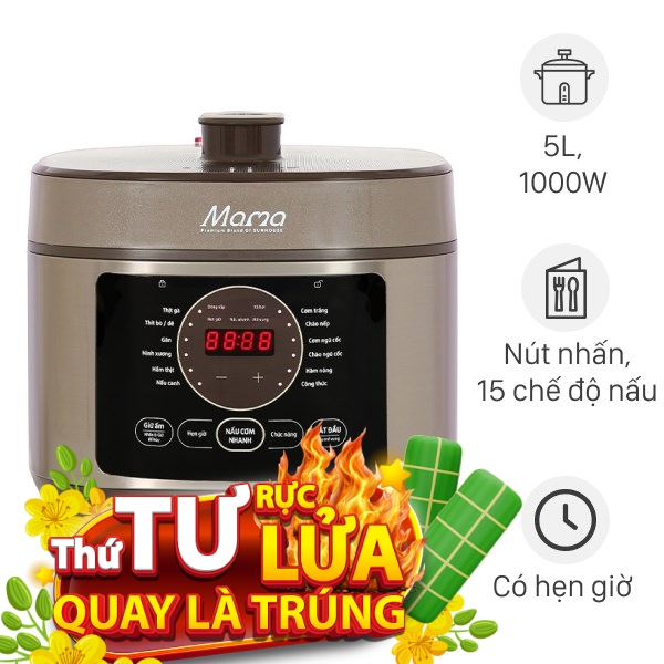 Nồi áp suất điện Sunhouse 5 lít SHD1580