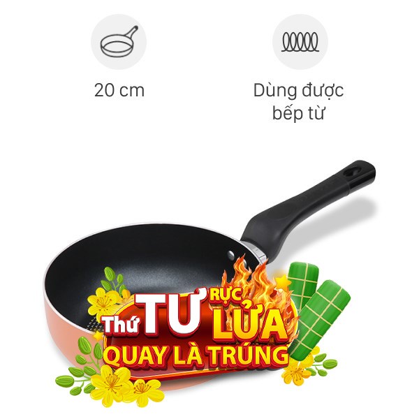 Chảo nhôm sâu chống dính đáy từ Sunhouse SHS20MPT