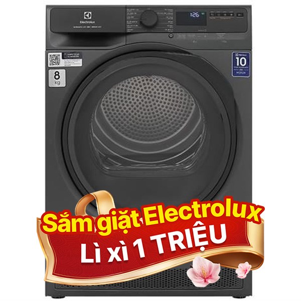 Máy sấy bơm nhiệt Electrolux 8 Kg EDH803J5SC