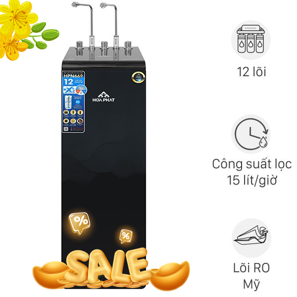 Máy lọc nước RO nóng nguội lạnh Hydrogen Hòa Phát HPN669