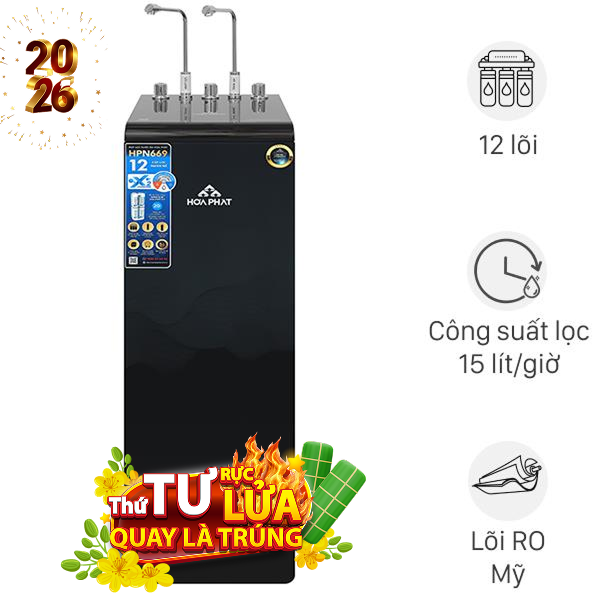 Máy lọc nước RO nóng nguội lạnh Hydrogen Hòa Phát HPN669