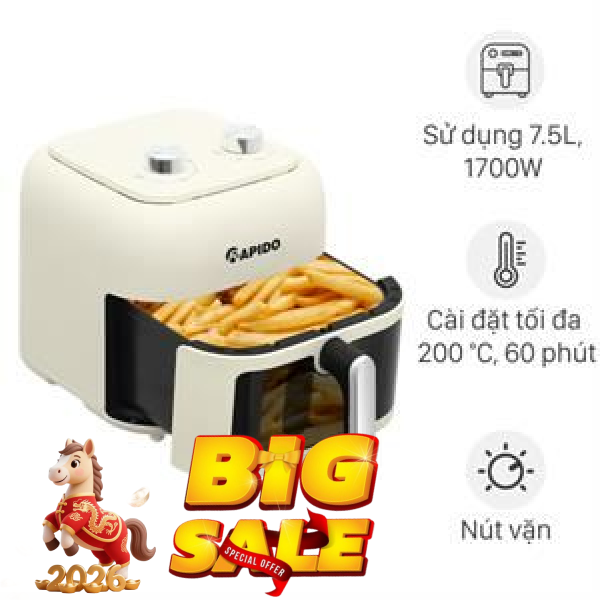 Nồi chiên không dầu Rapido 7.5 lít RAF-7.5M3