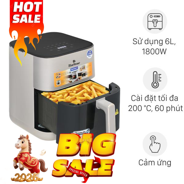 Nồi chiên không dầu BlueStone 6 lít AFB-5867