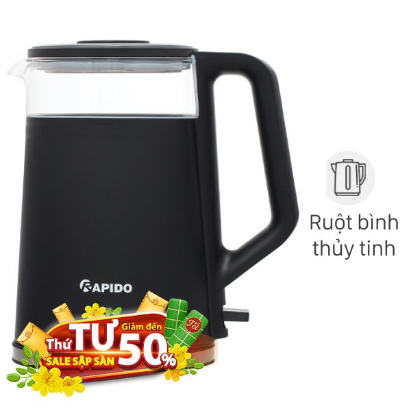 Bình đun siêu tốc Rapido 1.8 lít RK1816-G