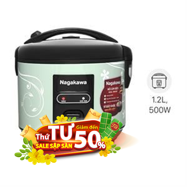 Nồi cơm nắp gài Nagakawa 1.2 lít NRC3812