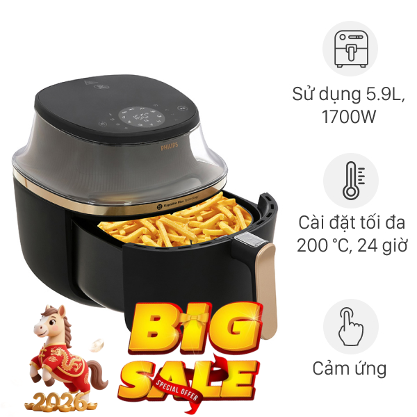 Nồi chiên không dầu Philips 6.2 lít NA332/00