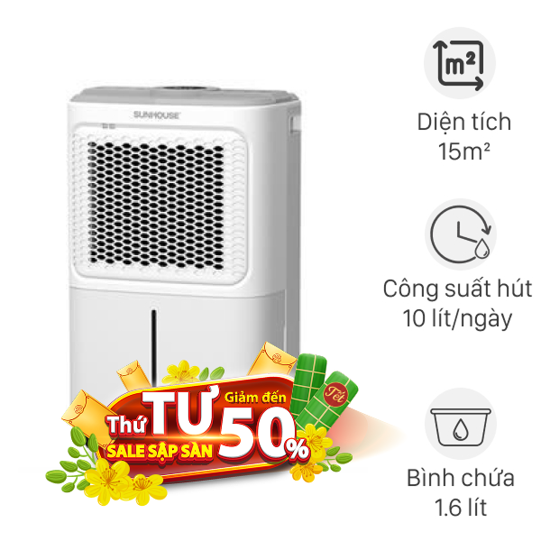Máy hút ẩm Sunhouse SHD-DHB1001 220W