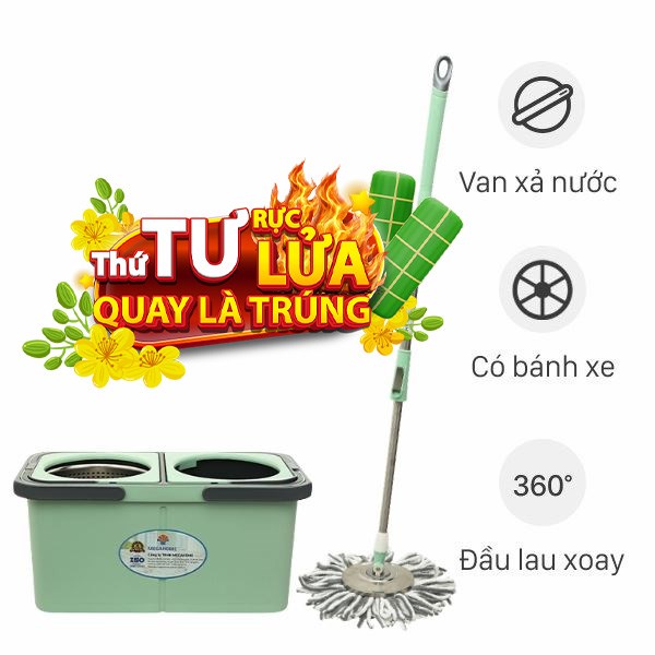 Bộ lau nhà tách nước bẩn Delites A10
