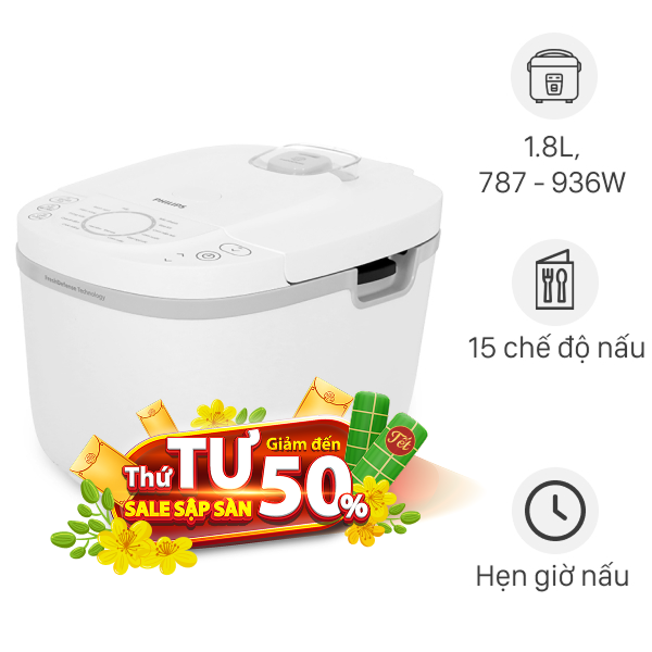 Nồi cơm điện tử Philips 1.8 lít HD4717/30