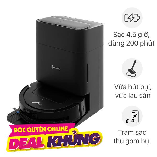 Robot hút bụi lau nhà Ecovacs Deebot T80 OMNI - Đen