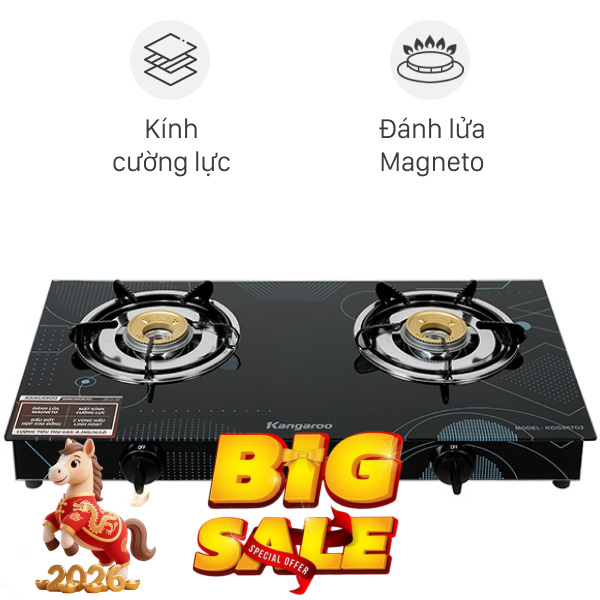 Bếp ga đôi Kangaroo KGGS67G2