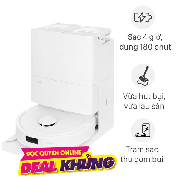 Robot hút bụi lau nhà Roborock QR 798 - Trắng
