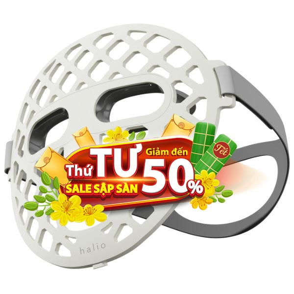 Mặt nạ ánh sáng sinh học Halio PureGlow Ultralite Silicone LED Face Mask