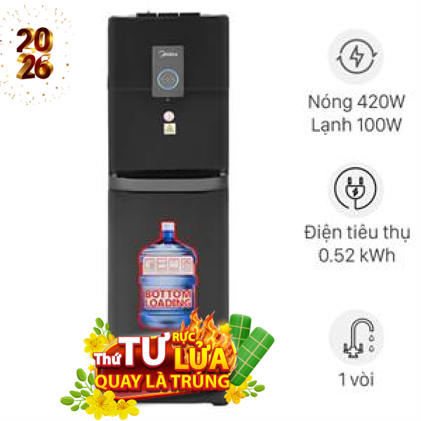 Cây nước nóng lạnh Midea YL2036S-B 520W