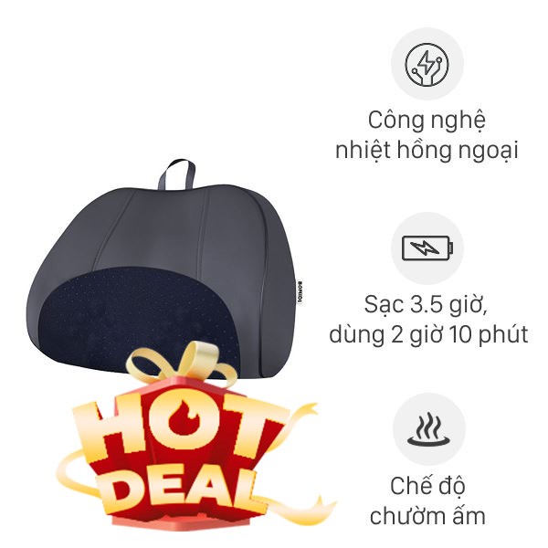 Gối massage hồng ngoại Bomidi MP1 Pro - Xám xanh
