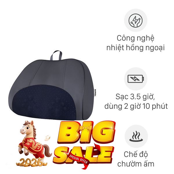 Gối massage hồng ngoại Bomidi MP1 Pro - Xám xanh