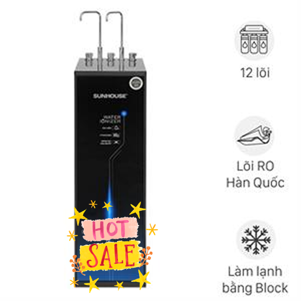 Máy lọc nước RO nóng nguội lạnh Hydrogen ion kiềm Sunhouse SHA76656LA