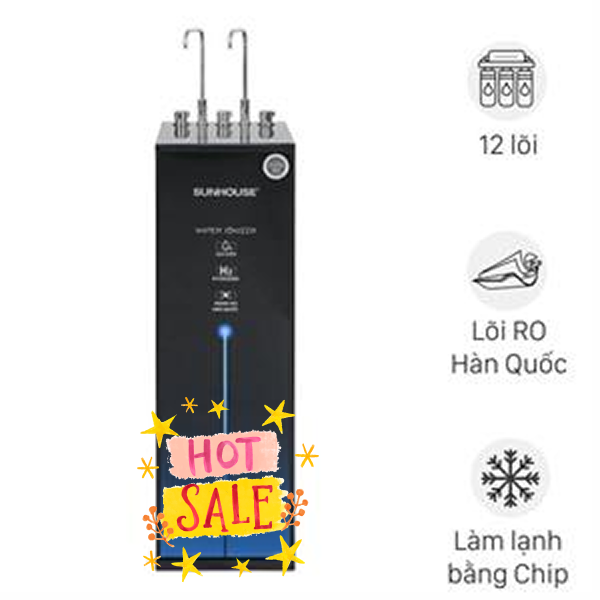 Máy lọc nước RO nóng nguội lạnh Hydrogen ion kiềm Sunhouse SHA76258LA