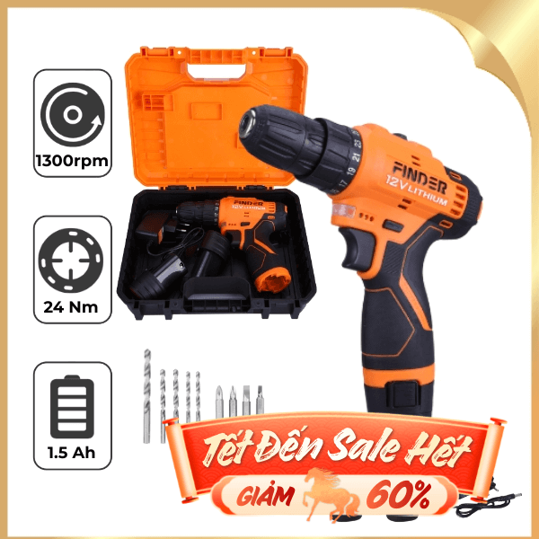 Máy khoan pin Finder FD10041223 12V