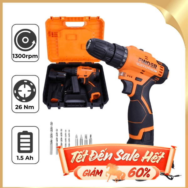 Máy khoan pin Finder FD10041621 16.8V