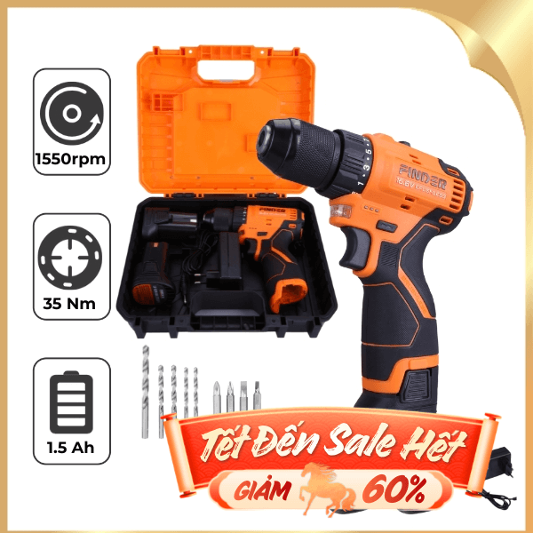 Máy khoan pin Finder FD10181621 16.8V