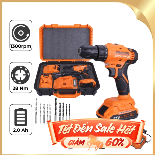 Máy khoan pin Finder FD10042122 21V