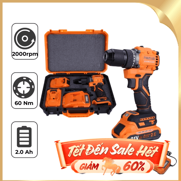 Máy khoan pin Finder FD10182123 21V