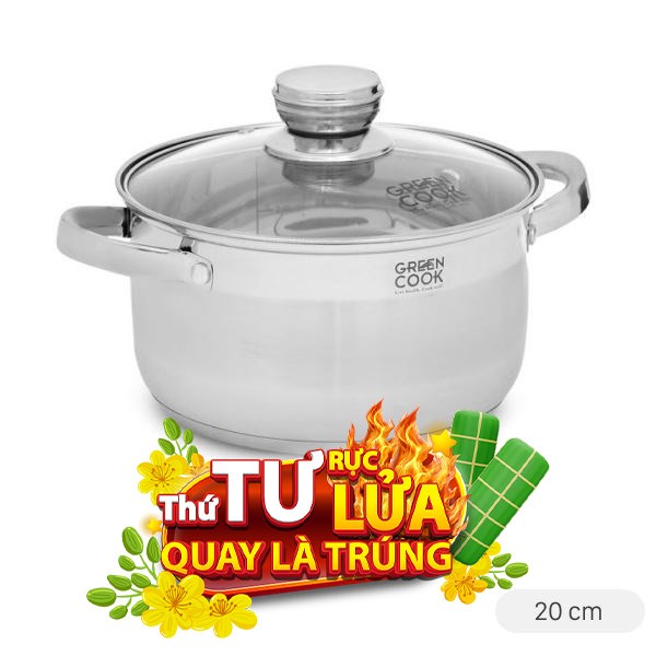 Nồi inox 3 đáy Green Cook GCS2515-20IH