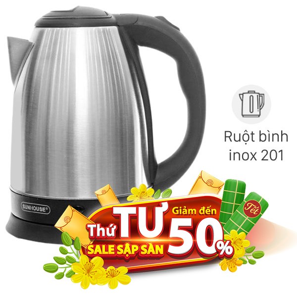 Bình đun siêu tốc Sunhouse 1.8 lít SHD1182