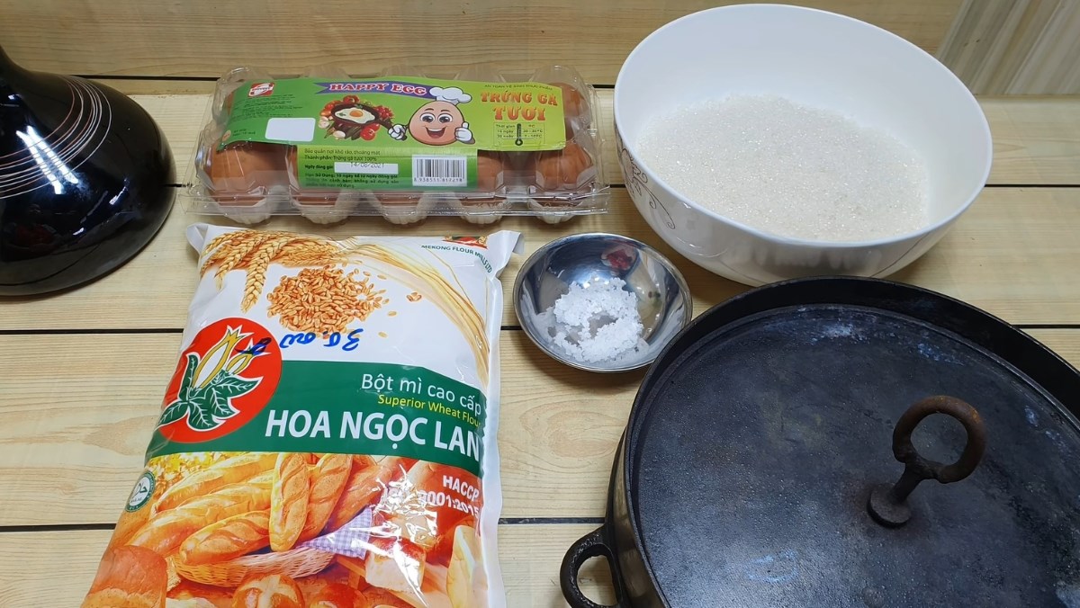 Nguyên liệu món ăn cách làm bánh bông lan truyền thống xưa mềm xốp thơm ngon chuẩn vị tại nhà