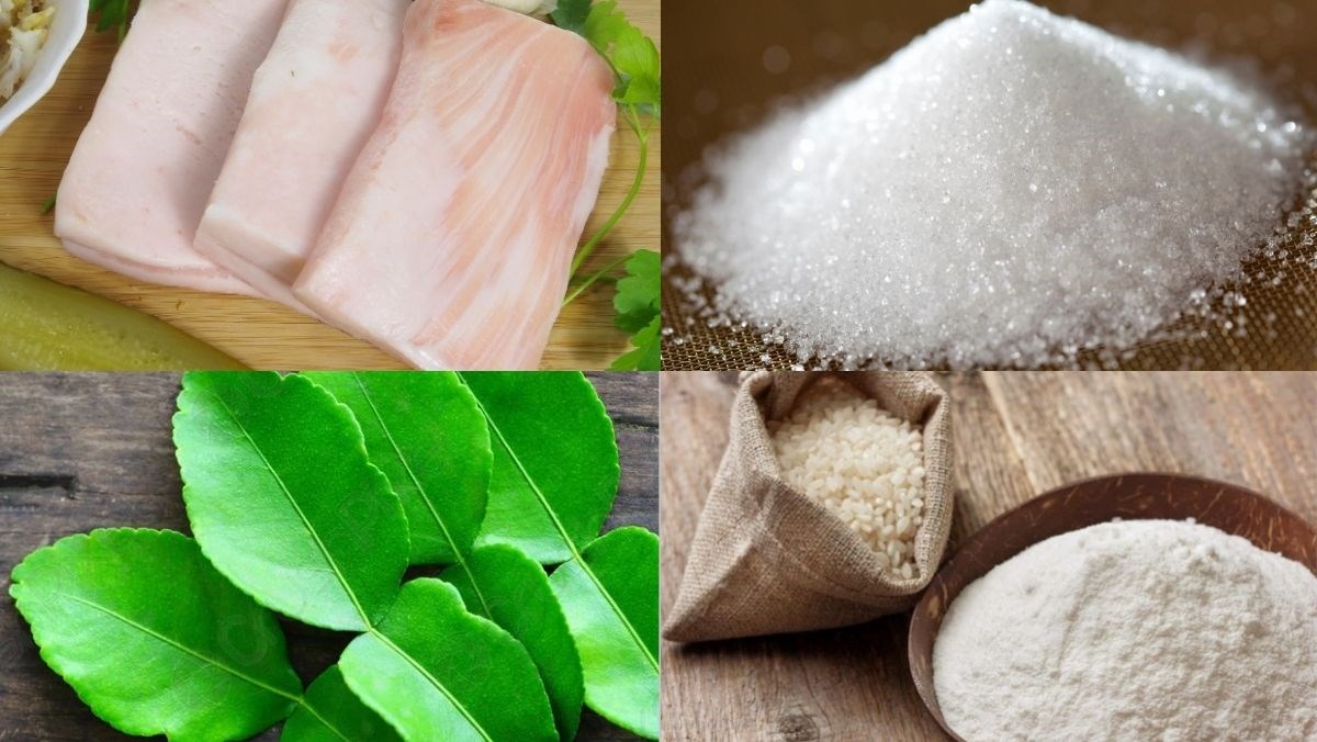 Nguyên liệu món ăn bánh chả lá chanh