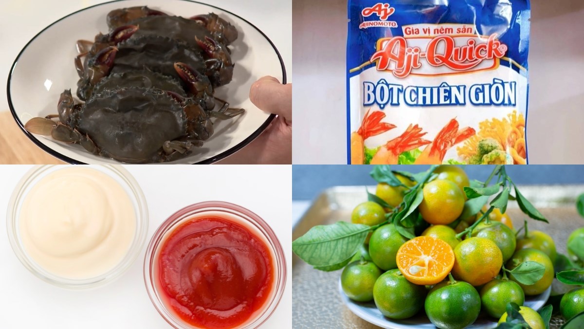 Nguyên liệu món ăn cách làm cua lột chiên giòn ngon khó cưỡng, đơn giản, đổi vị bữa cơm nhà