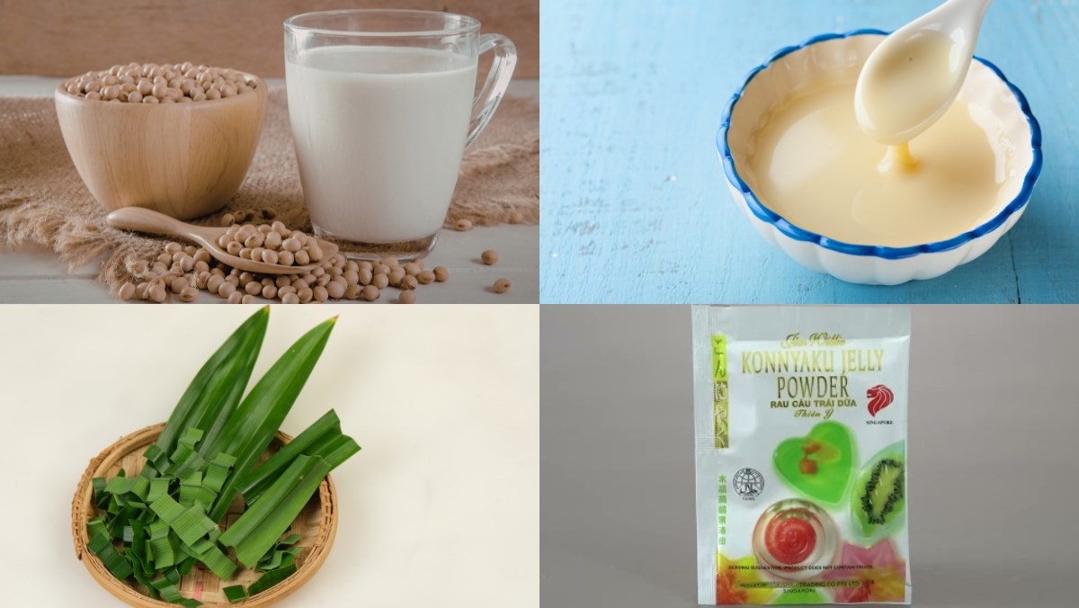 Nguyên liệu món ăn cách làm tàu hũ singapore bằng sữa đậu nành mềm mịn béo ngậy tại nhà
