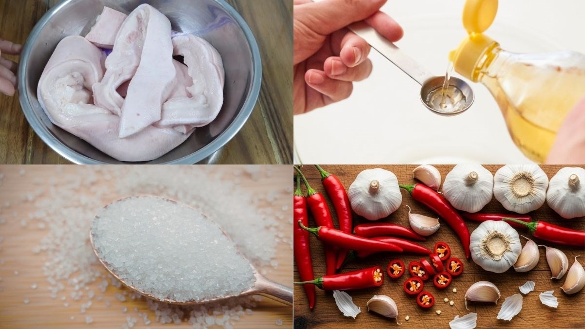 Nguyên liệu món ăn tóp mỡ da giòn