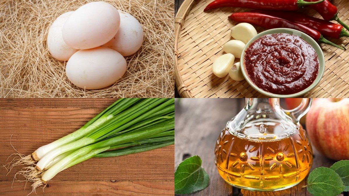 Nguyên liệu món ăn trứng sốt chua ngọt