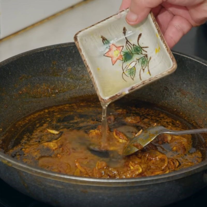 Bước 5 Chưng gạch cua và làm nước chấm lẩu riêu cua đặc biệt lẩu riêu cua bắp bò sườn sụn